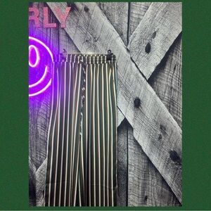 Forever 21 Green and Gold Striped Pants